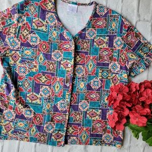 90's retro style top with functional buttons size Medium